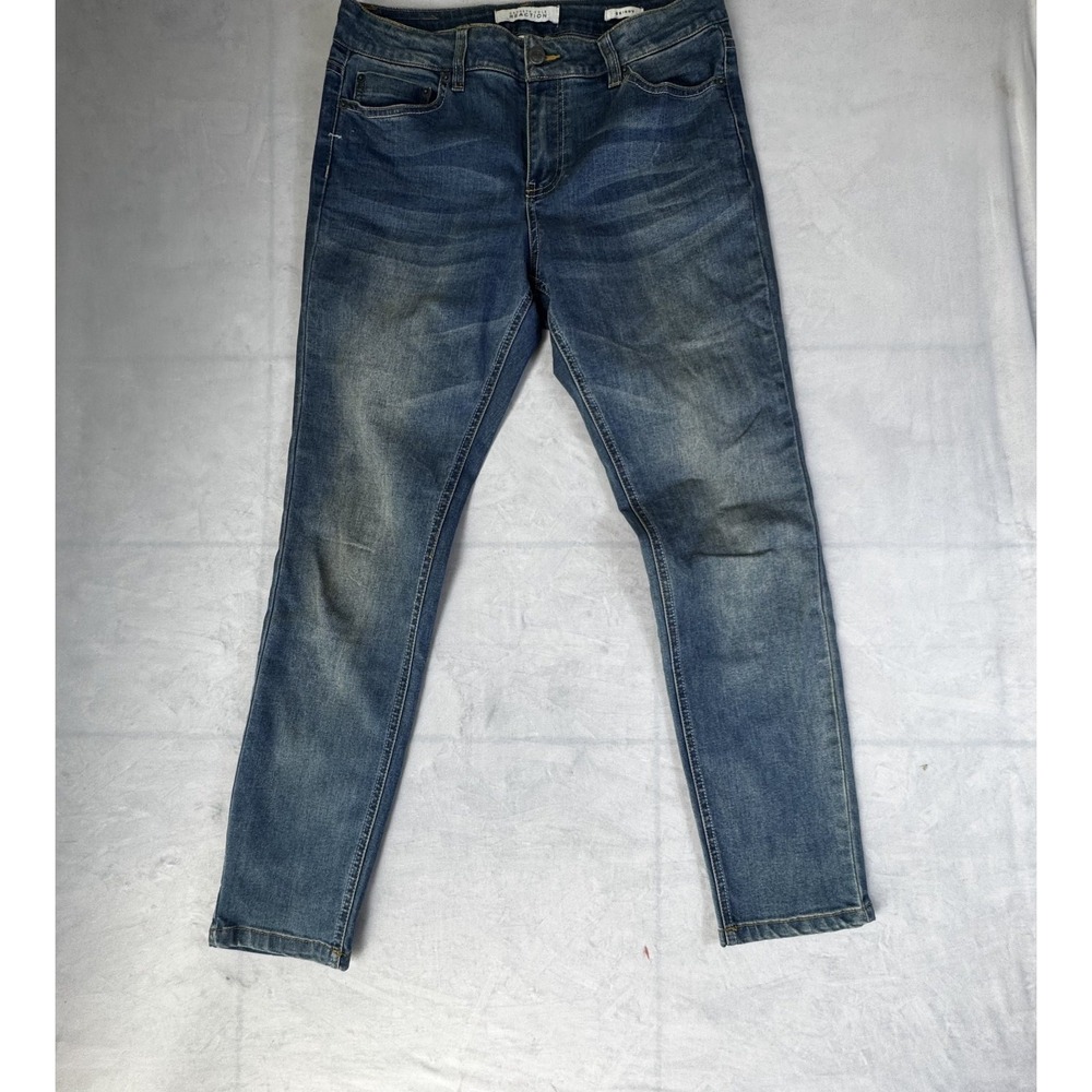 Kenneth Cole Reaction Womns Skinny Jeans Blue Denim 5 Pocket Design Streetwear 6